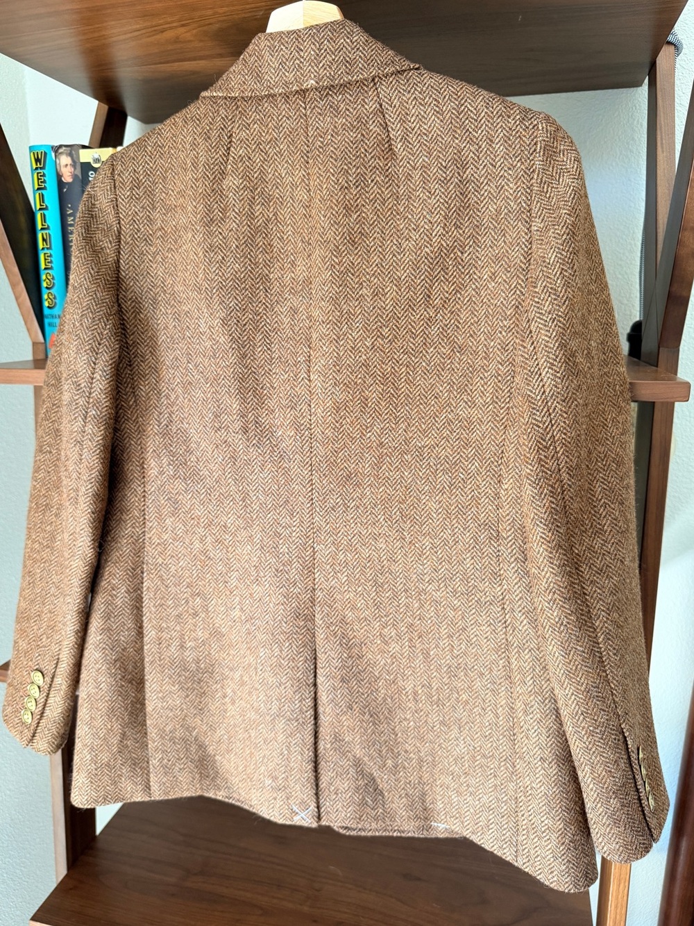 J.Crew Bristol Blazer Hazelnut English Wool Herringbone Double Breasted NWOT 0 - Picture 8 of 10